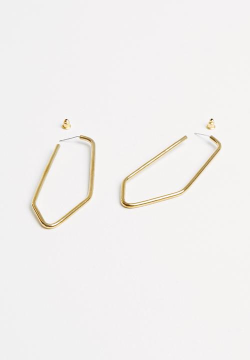 Matter of Fakt - Freeform elongated earrings - brass