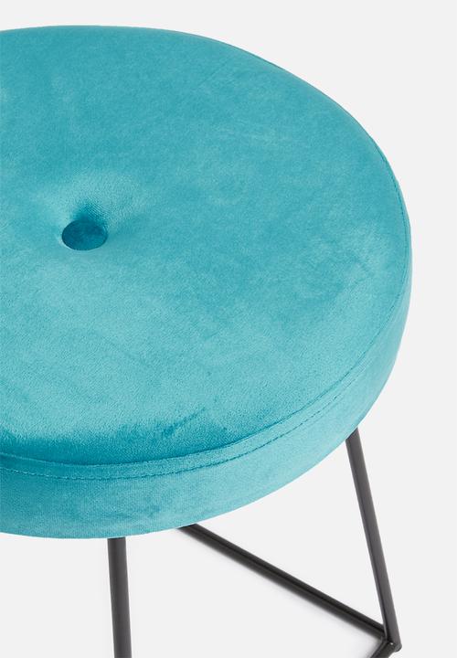 Sixth Floor - Button stool - teal