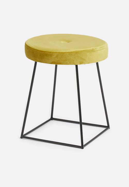 Sixth Floor - Button stool - mustard