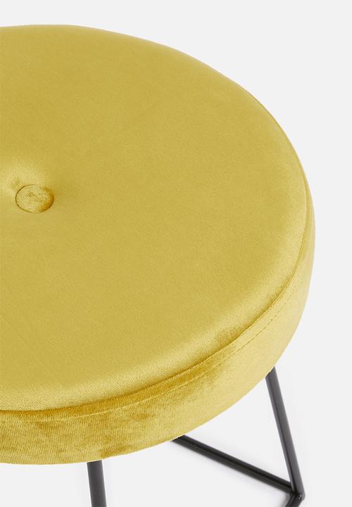 Sixth Floor - Button stool - mustard