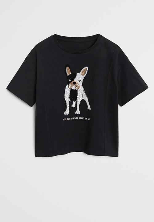 MANGO - Bull short sleeve tee - black
