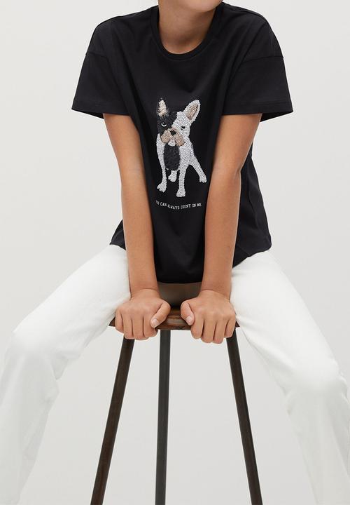 MANGO - Bull short sleeve tee - black