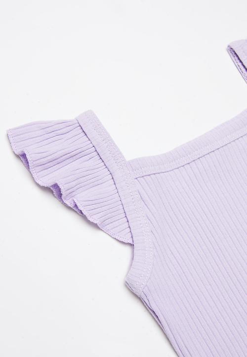 Baby Star - Girls 2 piece ruffle set - purple