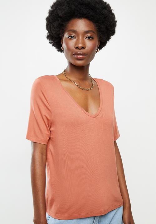 MANGO - Ribix T-shirt - rust