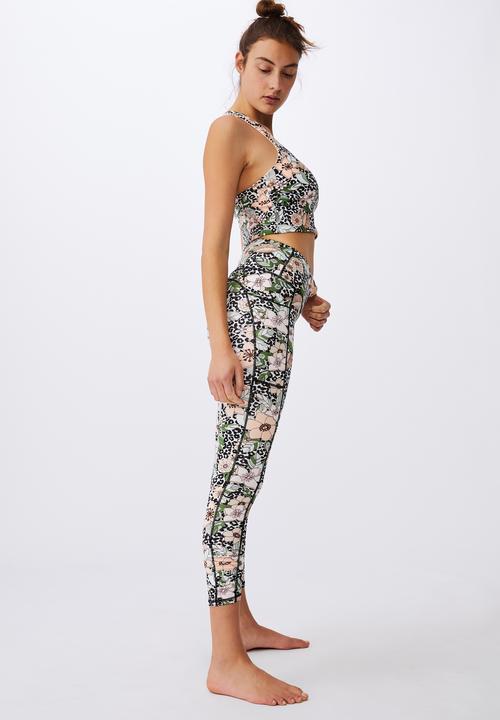 Cotton On - Love you a latte 7/8 active tight - tropical leopard