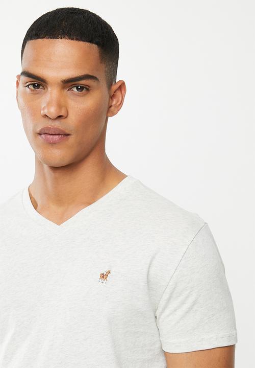 POLO - Michael v-neck tee - oatmel malenge