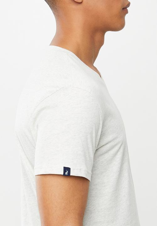 POLO - Michael v-neck tee - oatmel malenge