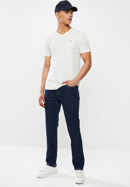 POLO - Michael v-neck tee - oatmel malenge
