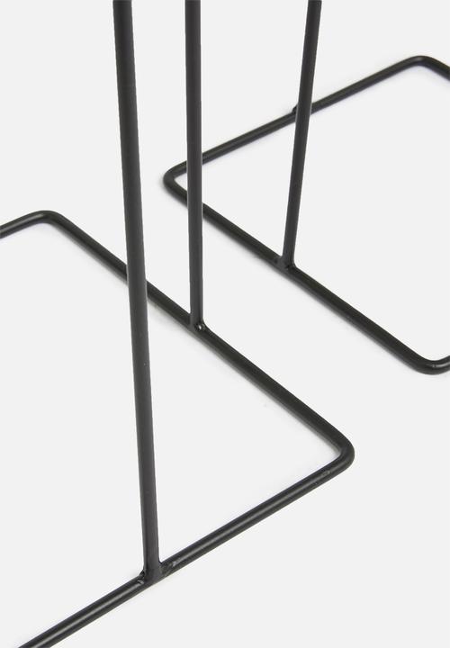 Sixth Floor - Iron planter set - grey &  black