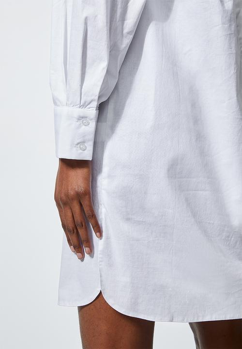 Superbalist - Square neck cotton trapeze dress - white