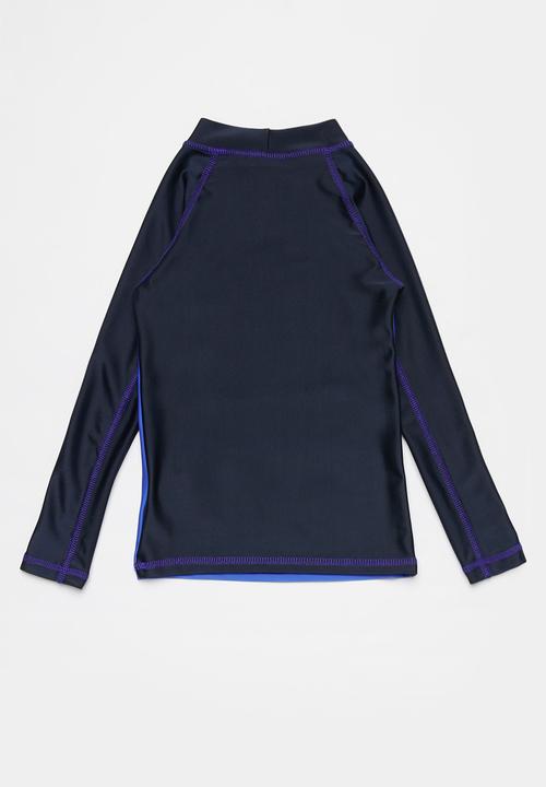 Pop Candy - Boys long sleeve rashvest - blue & black