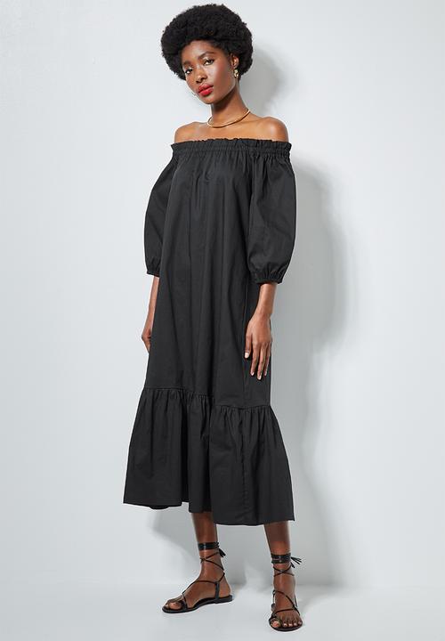 Superbalist - Off the shoulder midi dress - black 