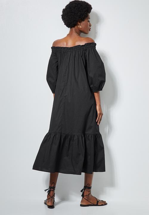 Superbalist - Off the shoulder midi dress - black 