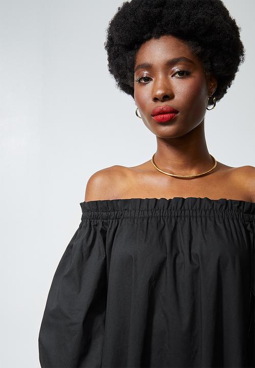Superbalist - Off the shoulder midi dress - black 