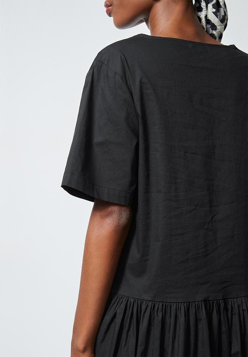 Superbalist - Dropped waist pocket detail midi - black