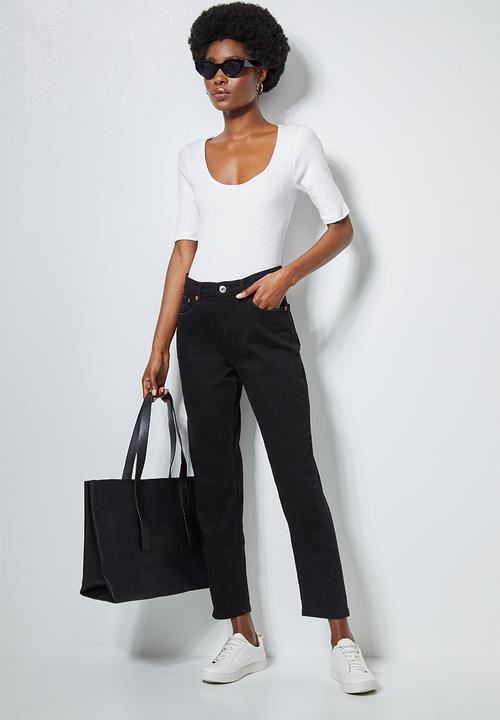 Superbalist - 2 Pack low scoop bodysuit - black & white