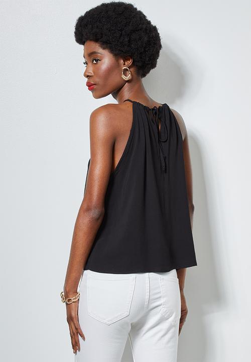 Superbalist - Strappy halterneck cami - black