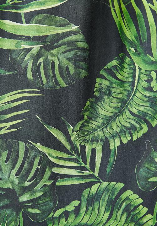 Superbalist - Flute sleeve trapeze dress - green & black