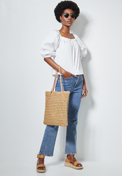 Superbalist - Poplin squareneck shell - white