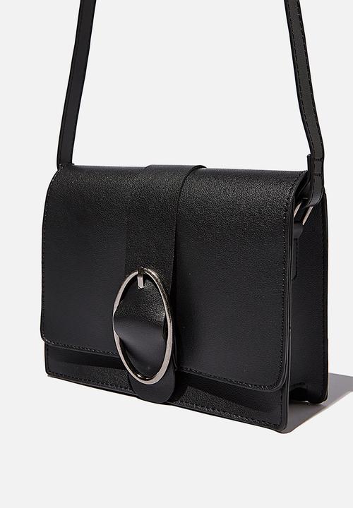 Rubi - Buckle cross body bag - black