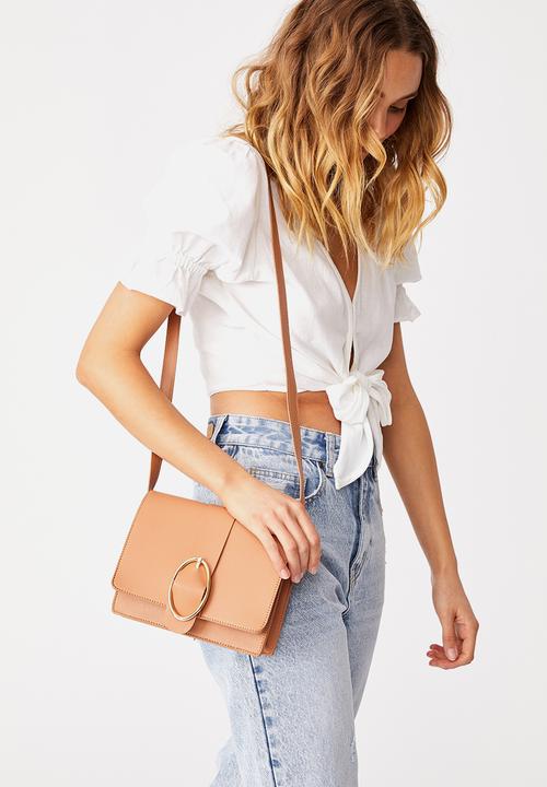 Rubi - Buckle cross body bag - tan