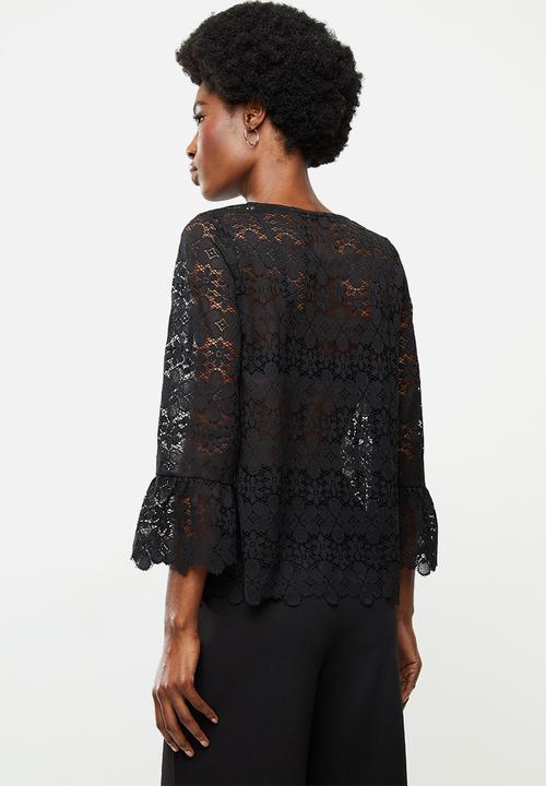 Jacqueline de Yong - New blond lace blouse - black