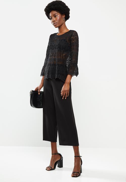 Jacqueline de Yong - New blond lace blouse - black