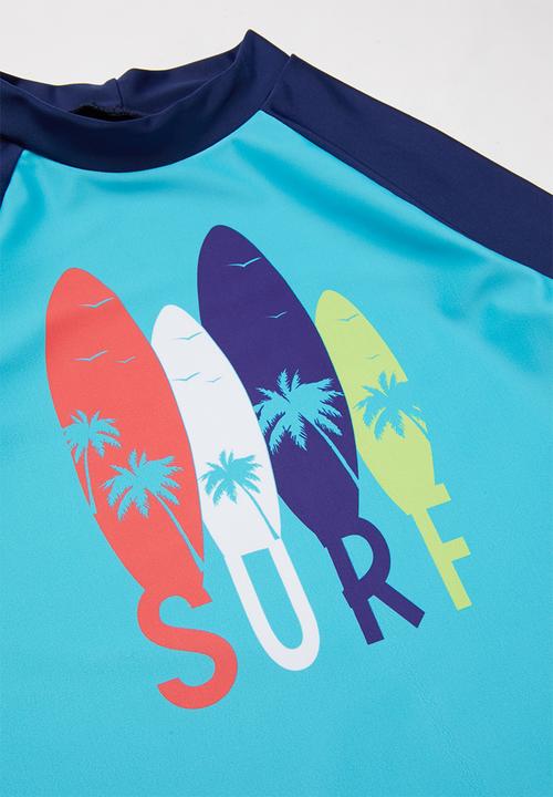 Rebel Republic - Tween boys printed rashvest - blue