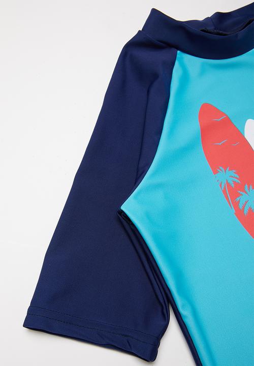 Rebel Republic - Tween boys printed rashvest - blue