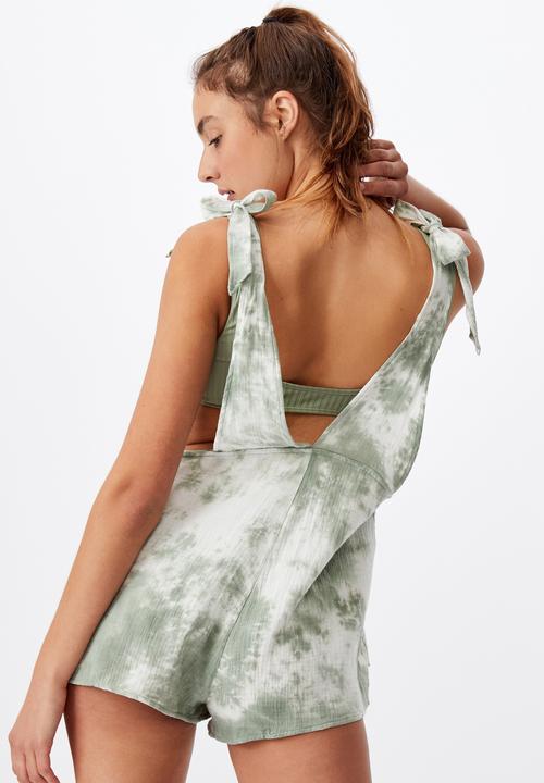 Cotton On - Beach playsuit - khaki tie dye