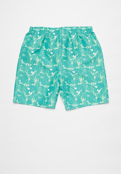 Rebel Republic - Tween boys board  shorts - turquoise & yellow 
