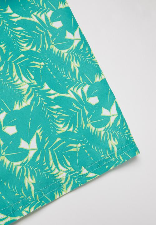 Rebel Republic - Tween boys board  shorts - turquoise & yellow 