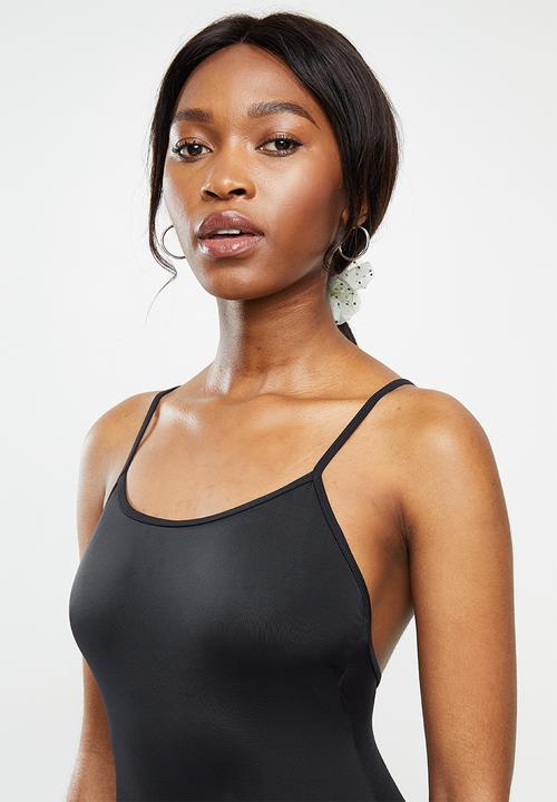 STYLE REPUBLIC - Strappy high leg one piece - black