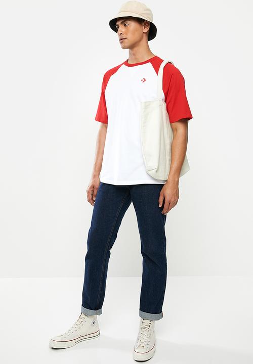 Converse - Sc raglan - white & red