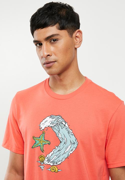 Converse - Converse star chevron waves tee - coral 