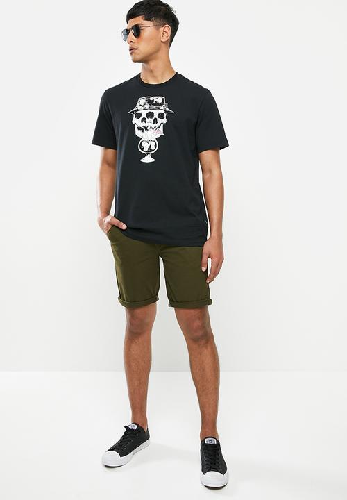 Converse - Converse palm print skull tee - black