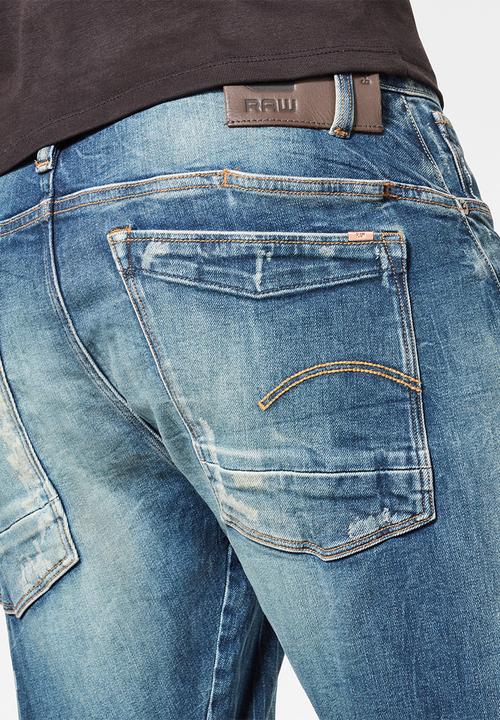 G-STAR - Scutar 3d slim tapered-elto pure stretch denim - antic faded baum blue