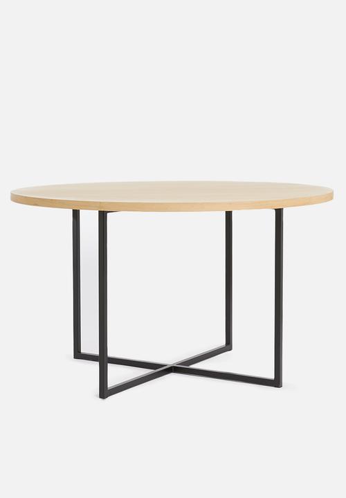 Sixth Floor - Round oak veneer dining table - natural