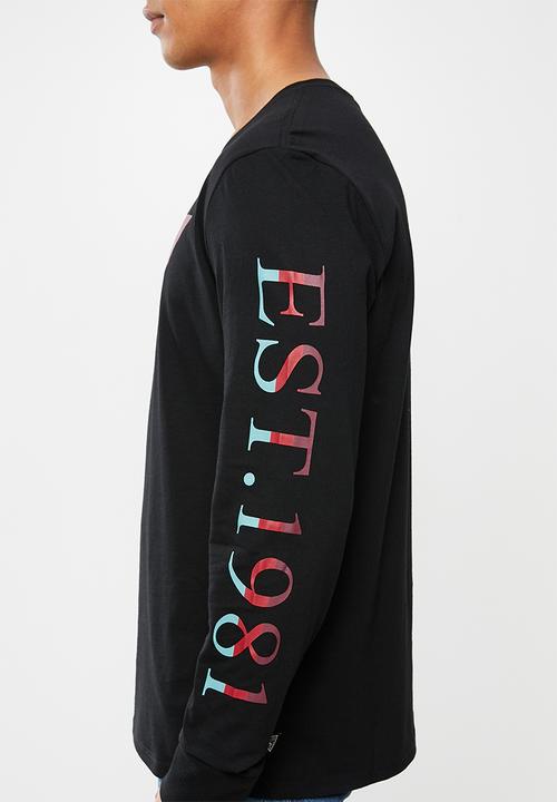 GUESS - Basic tri crew long sleeve tee - black