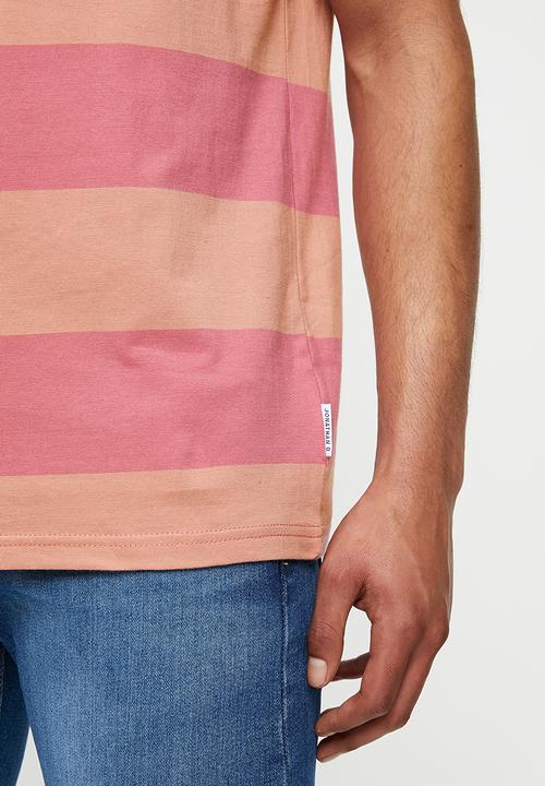 Jonathan D - Short sleeve stripe crew neck tee - pink