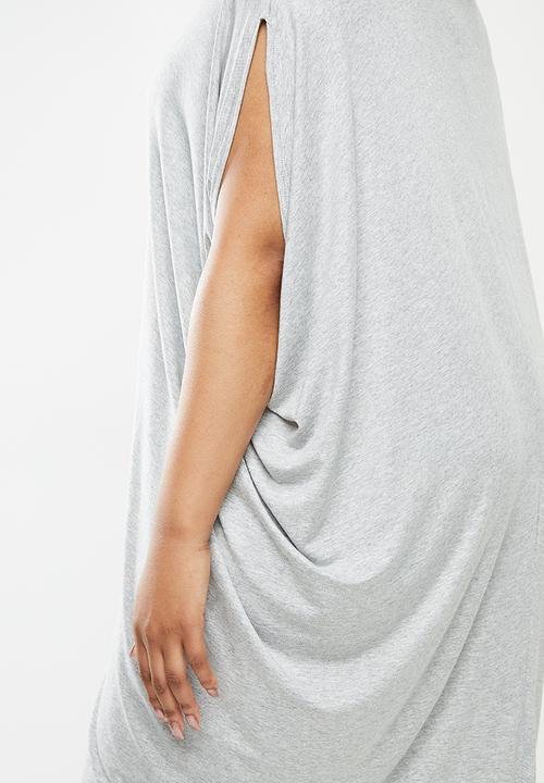 edit Plus - Easy fit drape dress - grey