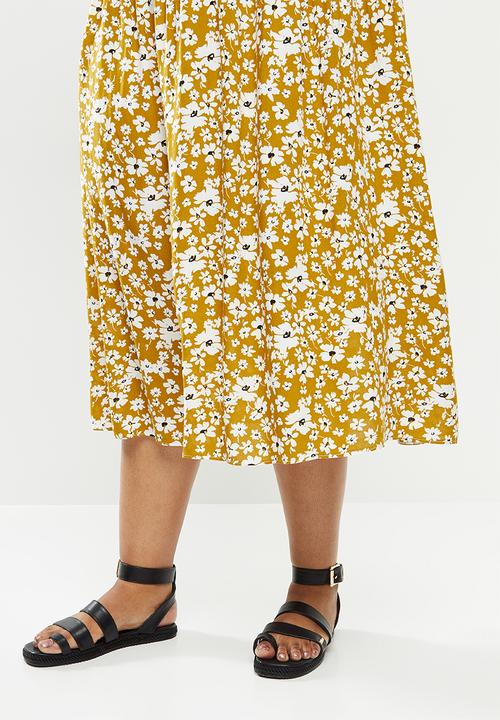 Blake - Midi tiered dress with short sleeves - multi
