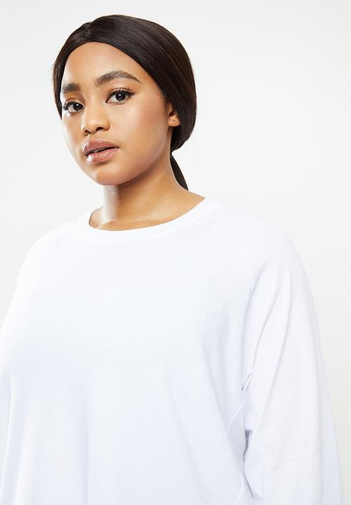 Cotton On - Curve active rib long sleeve top - white