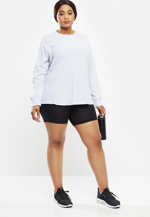 Cotton On - Curve active rib long sleeve top - grey