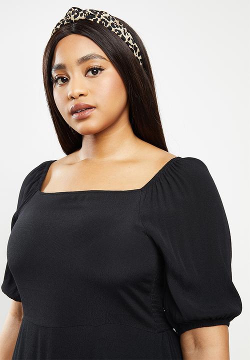 Cotton On - Curve woven sienna midi dress - black