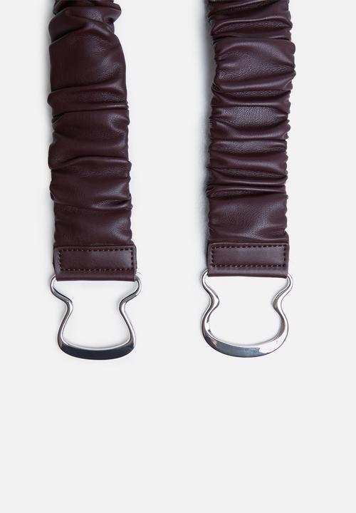 MANGO - Belt gather -  burgundy