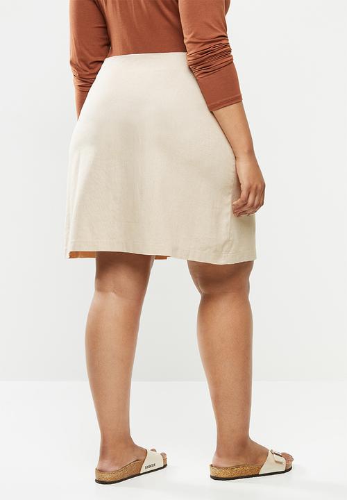 Blake - Button down aline mini skirt - neutral