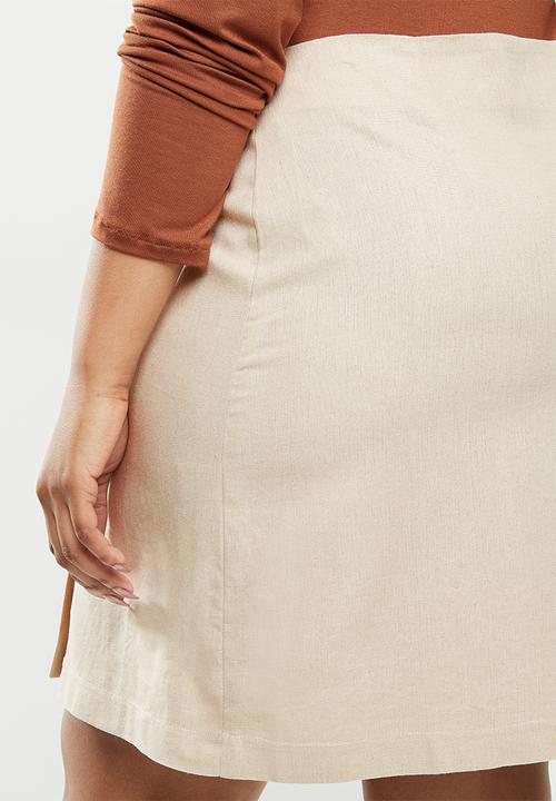 Blake - Button down aline mini skirt - neutral