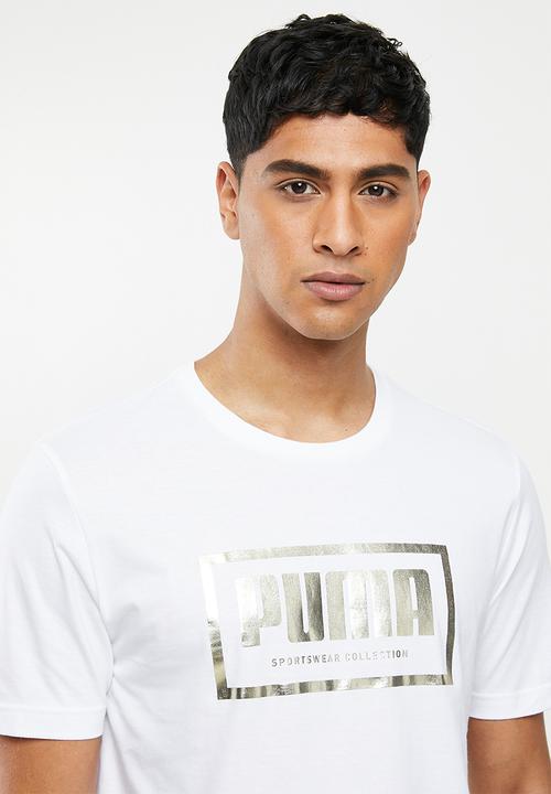 PUMA - Gold graphic tee - puma white
