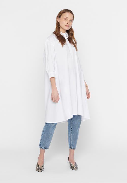 Jacqueline de Yong - Sif long sleeve denim shirt dress - white